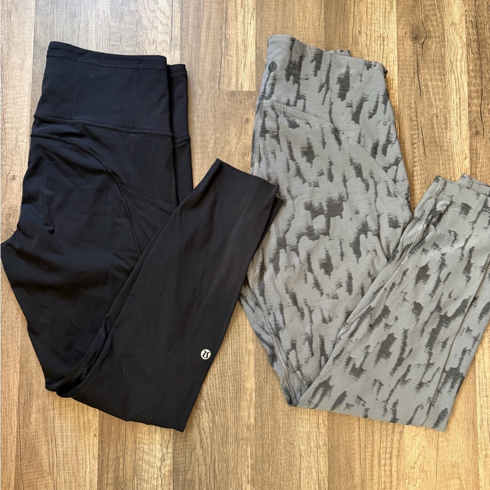 Lululemon Athletica Black Fast & Free 7/8 & instill bundle size women’s 8 EUC